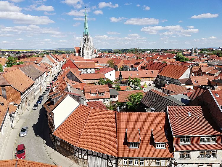 Panorama der Dächer der Altstadt Mühlhausen